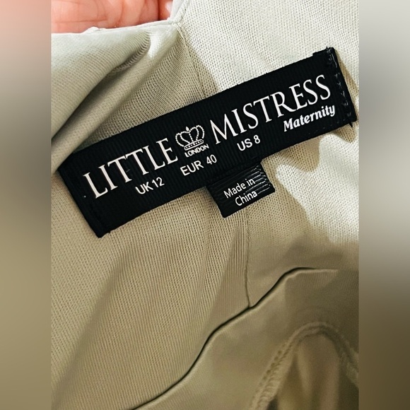 Little Mistress Pleated Lace Maxi Evening Dress in Sage colour Maternity dress 8 - Picture 15 of 15